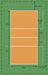 The volleyball court llnes include four sidelines, two endlines, two attack lines and a centerline which mark the boundaries of a volleyball court playing area. 
