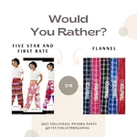 What do players wear for beach volleyball? Flannel pants with boring plaid patterns are out hot Volleybragswag beach volleyball pants with a cool vibe are in! 