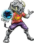 The Volleybragswag elephant coloring pages feature EJ the Elephant - Back row Hitter Specialist on the All Beast Third Team