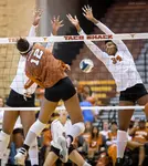 What is blocking in volleyball? When the serving team's on defense with 3 front row blockers who try to stop opposing hitters from hitting into their court.