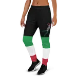 The designs on the black jogger pants in the Volleybragswag line were inspired by the national flag of Italy made for fans of Olympic Italian volleyball teams.