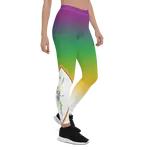 Purple spandex leggings for liberos are Brazil flag inspired tights I designed for players and coaches that're fans of Brazilian volleyball and its players. 
