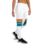 The designs on the green jogger pants in the Volleybragswag line are inspired by the national flags of Bangladesh, India, Kenya and the flag of South Africa. 