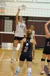 Check out these volleyball spike drills we do to practice scoring points against a two person block on the opposing team. 