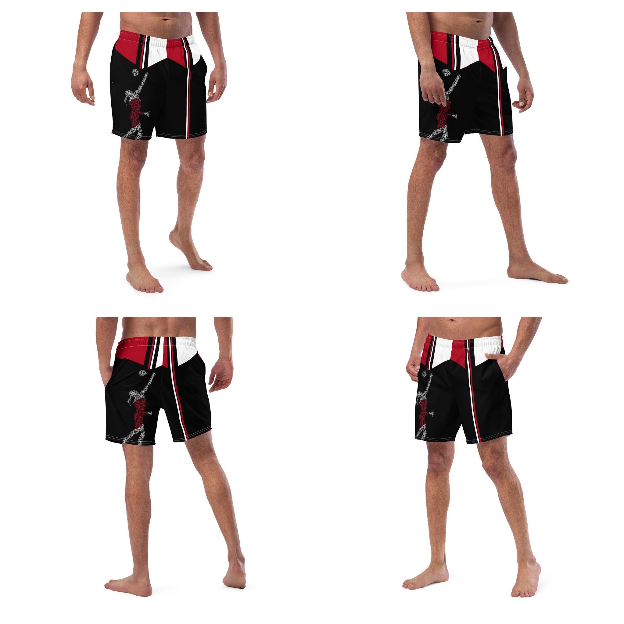 shorts black white red1