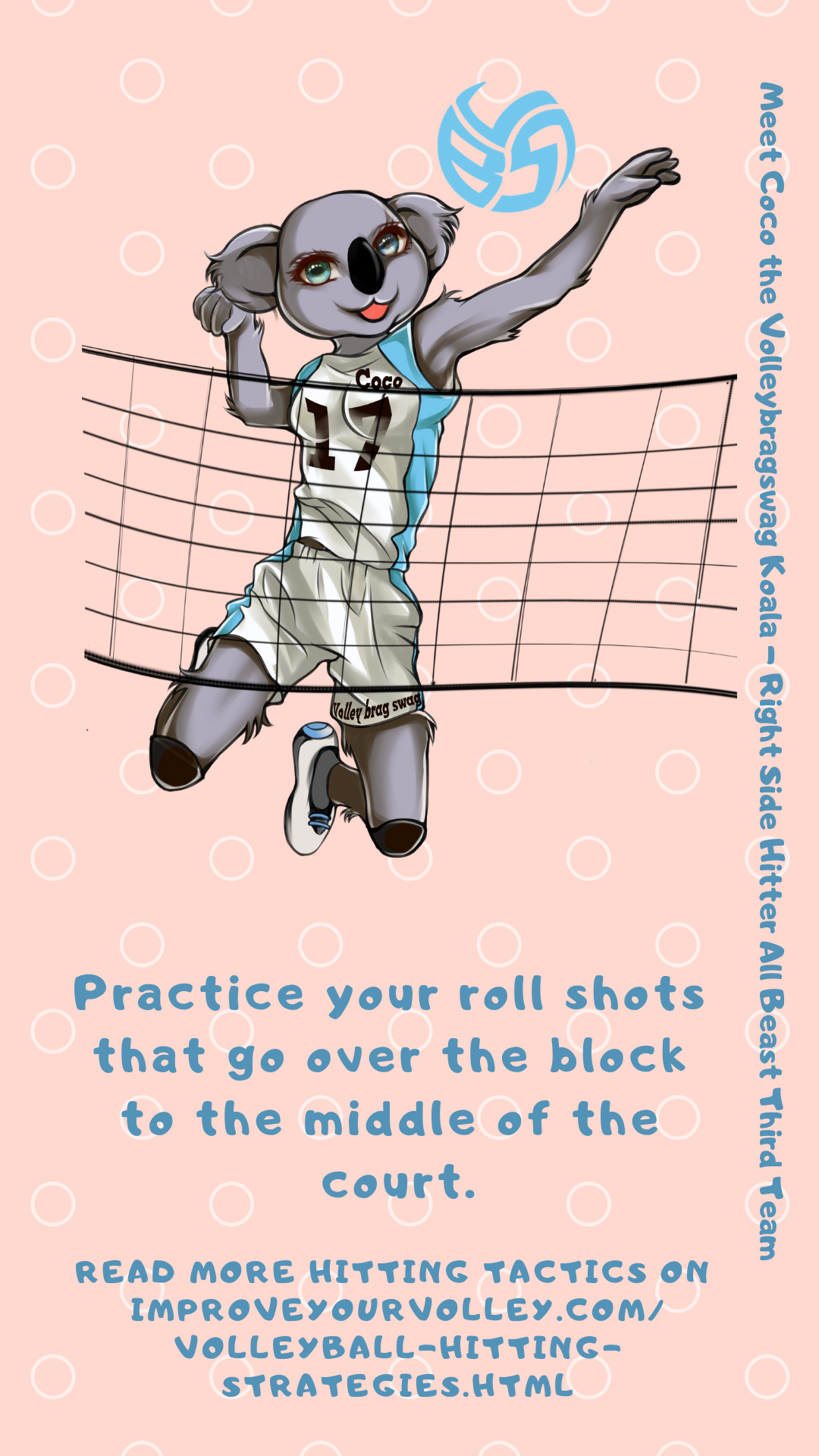 Hitting Tactics: Practice your roll shots that go over the block to the middle of the court.