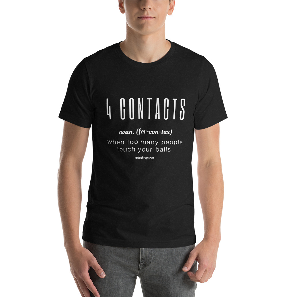 Get your "4 Contacts" Volleybragswag  Volleyball Shirt and more cute quotes for shirts for yourself, teammate or friend because They Make Great Gifts. Available in my Volleybragswag ETSY shop.