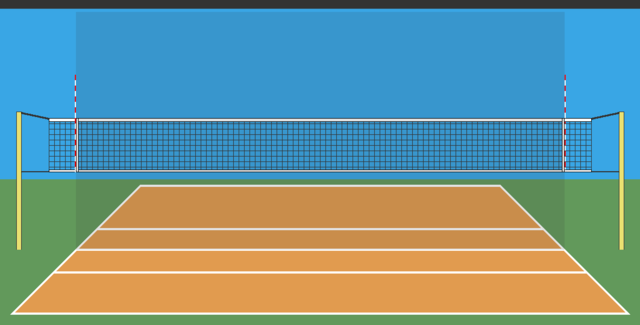 The net's purpose is to separate the two opposing teams and to create a barrier for the ball to cross over after being contacted a maximum of three times by each team.