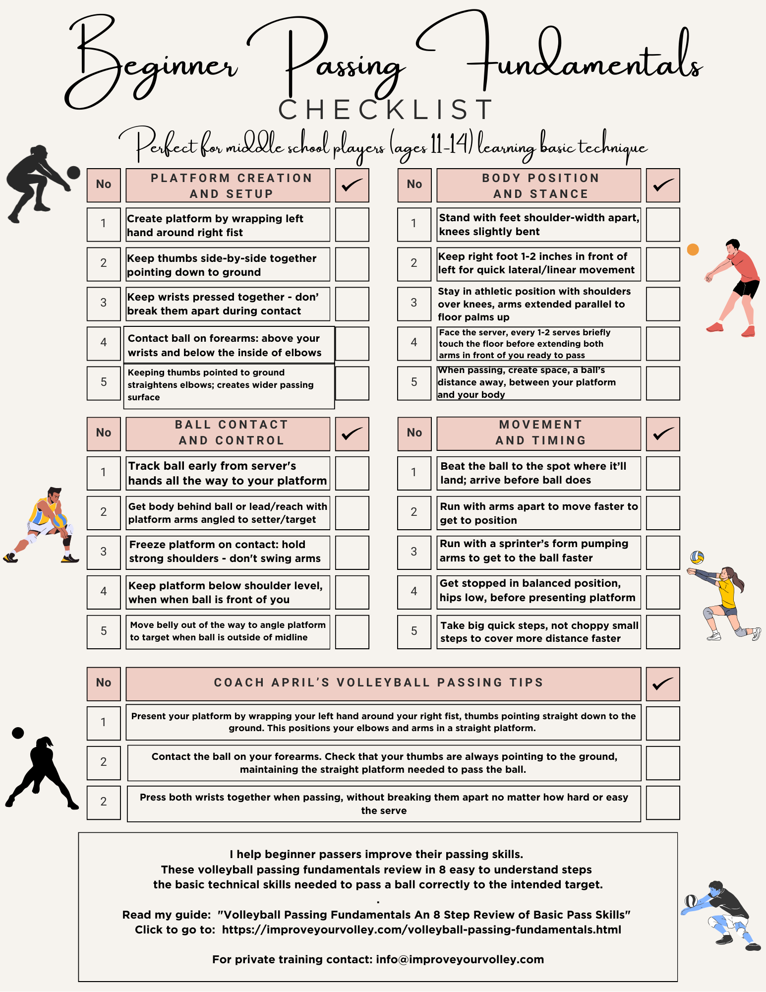 Good passes but no varsity spot? No playing time? Here's the beginner volleyball passing checklist that separates bench players from starters coaches actually trust.