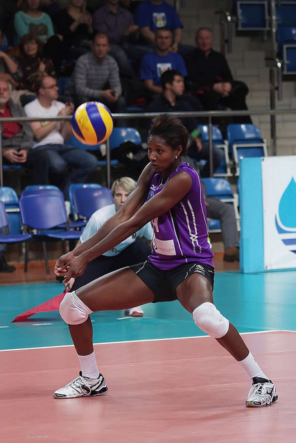 Volleyball passing is the way to contact the ball with your forearms to guide it to your setter or over the net so developing a good forearm pass is crucial. (Jaroslaw Popczyk)