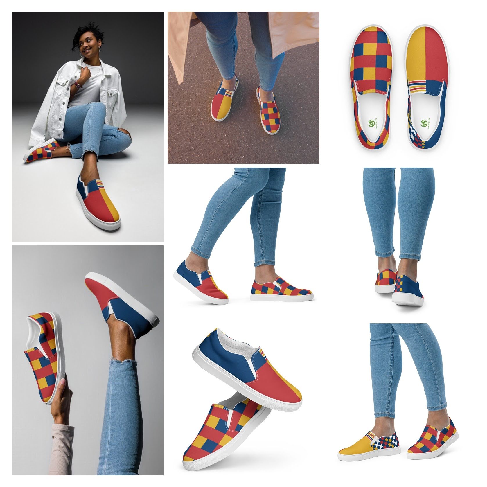 Collage Canvas Shoes Women Slip ons