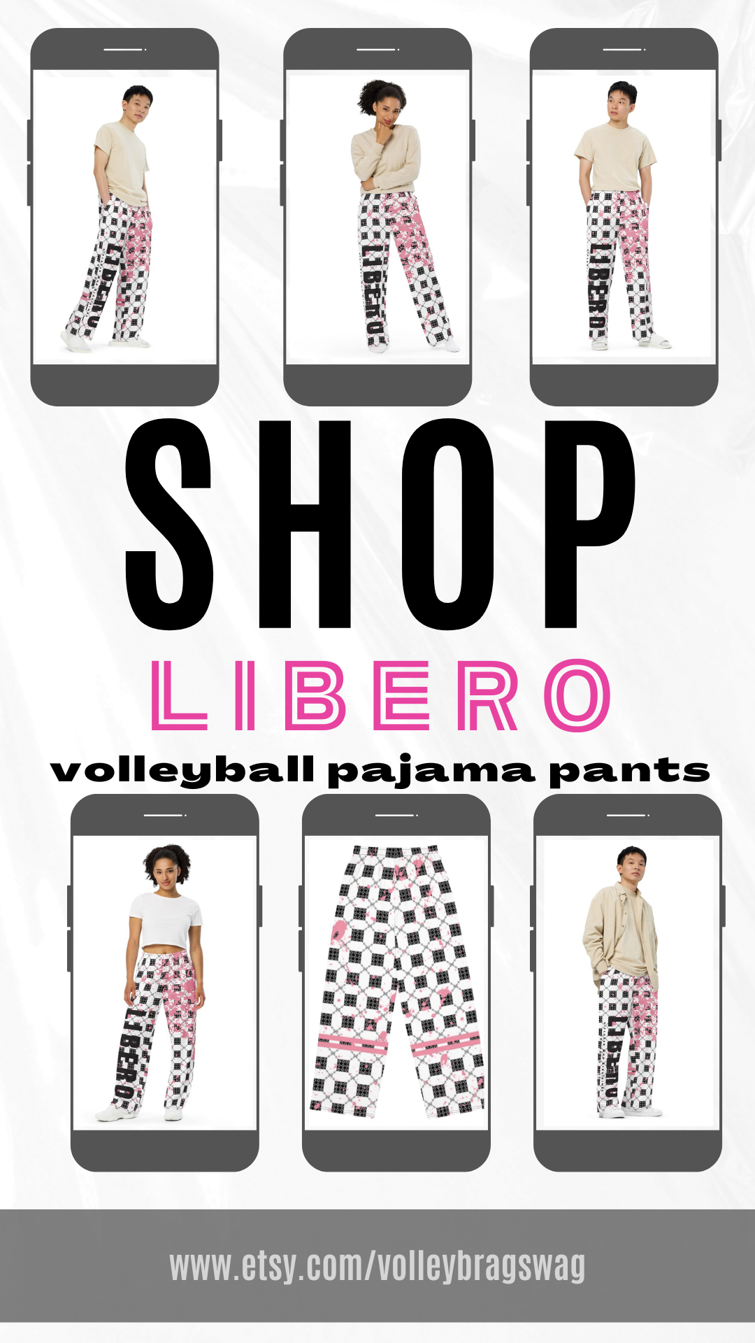 My Volleybragswag on ETSY line of wide leg pajama pants for volleyball players are funky, colorful and inspired by zebras and kaleidoscopes,
(That's crazy inspo, right?)
That creative thinking is what makes them a total upgrade from the plain old flannel pants you've been wearing. Out with old and in with the new!