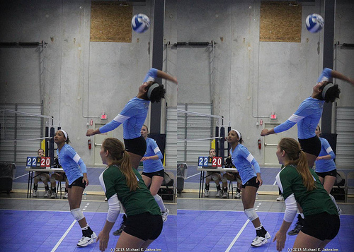 Volleyball Hits: That strong back row hitter can attack the ball from the back court as long as they stay behind the ten foot line when they contact the ball.