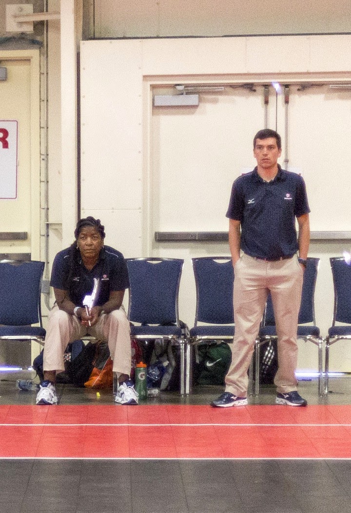 About Coach April Chapple, seen here while coaching at the USA High Performance Volleyball Championships, Fort Lauderdale, FL 2016.