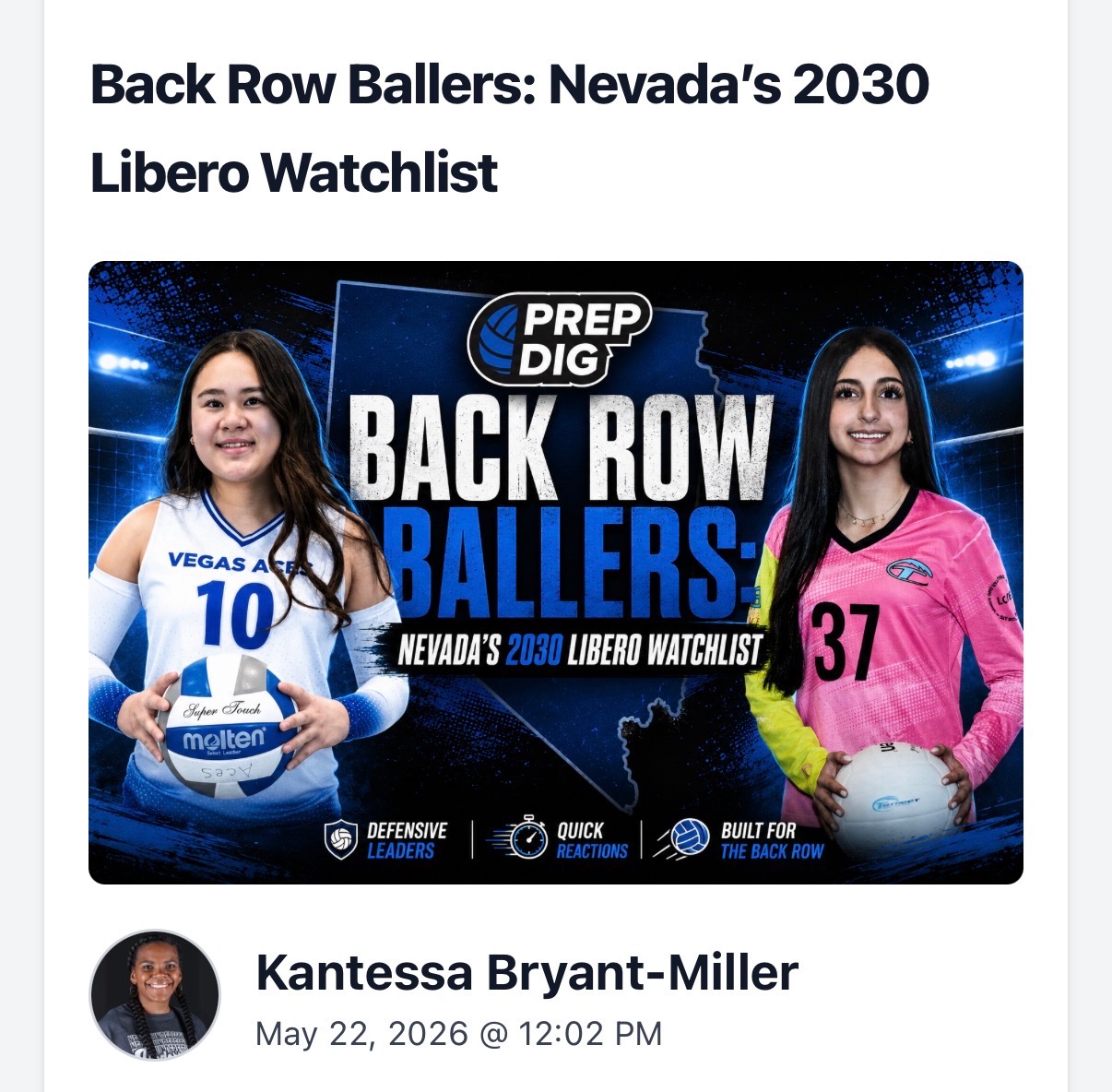 Private training client #37 Vala Arefi -incoming Freshman libero Prep Dig Nevada just named in June 2026 as one of the top two freshman liberos to watch.