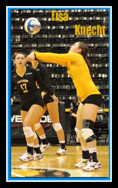 Southern Miss Lady Eagles libero Lisa Knecht in action