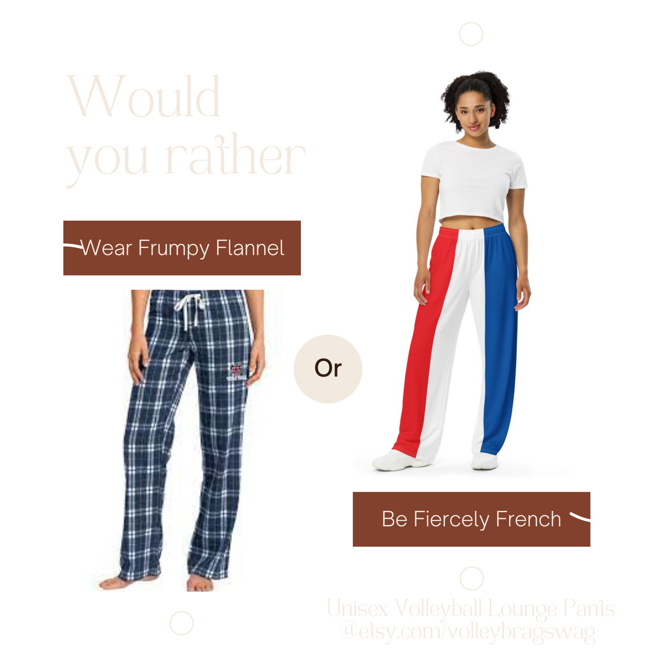 Plus, these wide leg pajama pants aren't just stylish, they're also versatile!
You can use them as beach volleyball cover-up pants or even as yoga pants or like I do as workout pants.
And don't worry, guys, these wide leg pajama pants are unisex, so they're perfect for both male and female volleyball players.