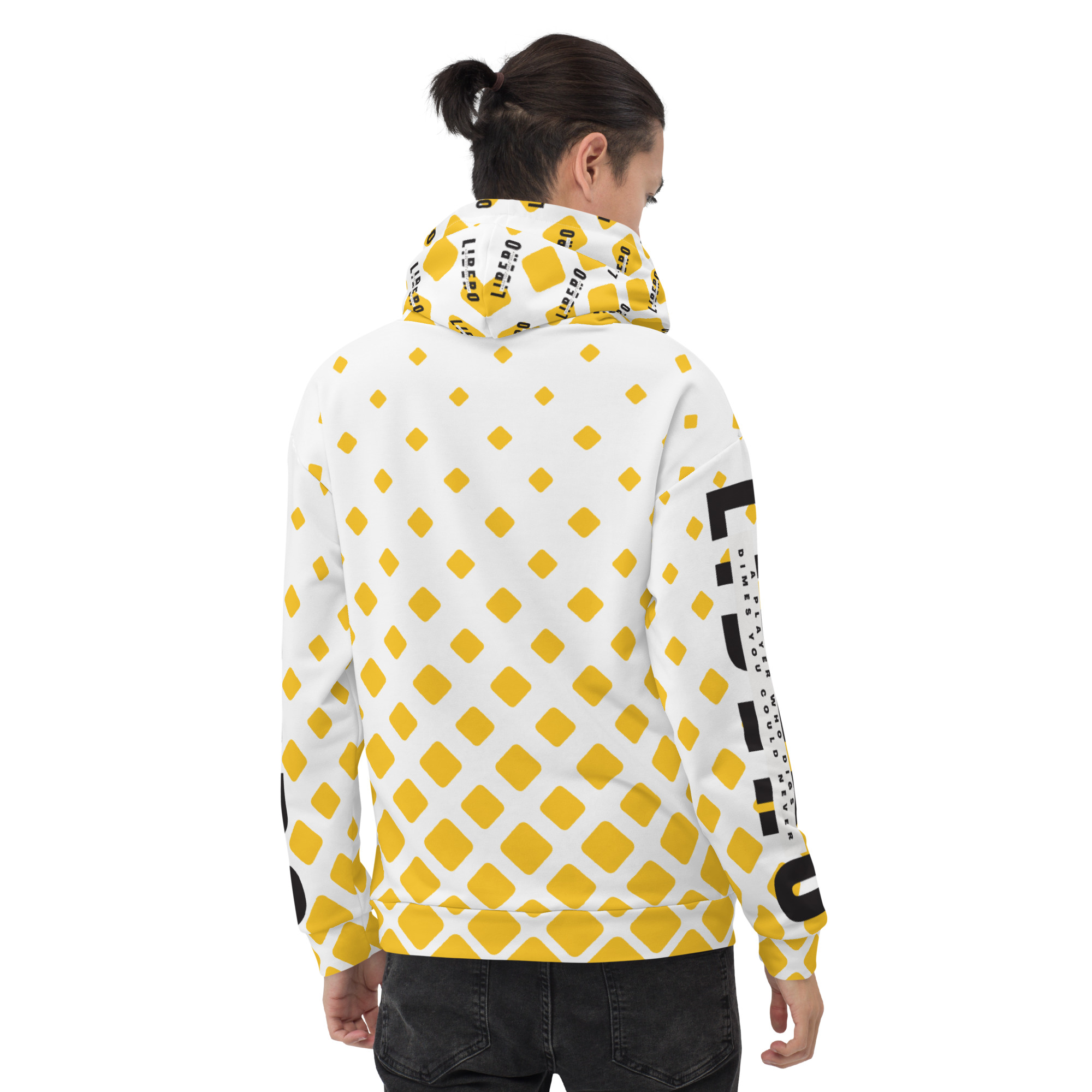 yellow diamond black libero hoodie