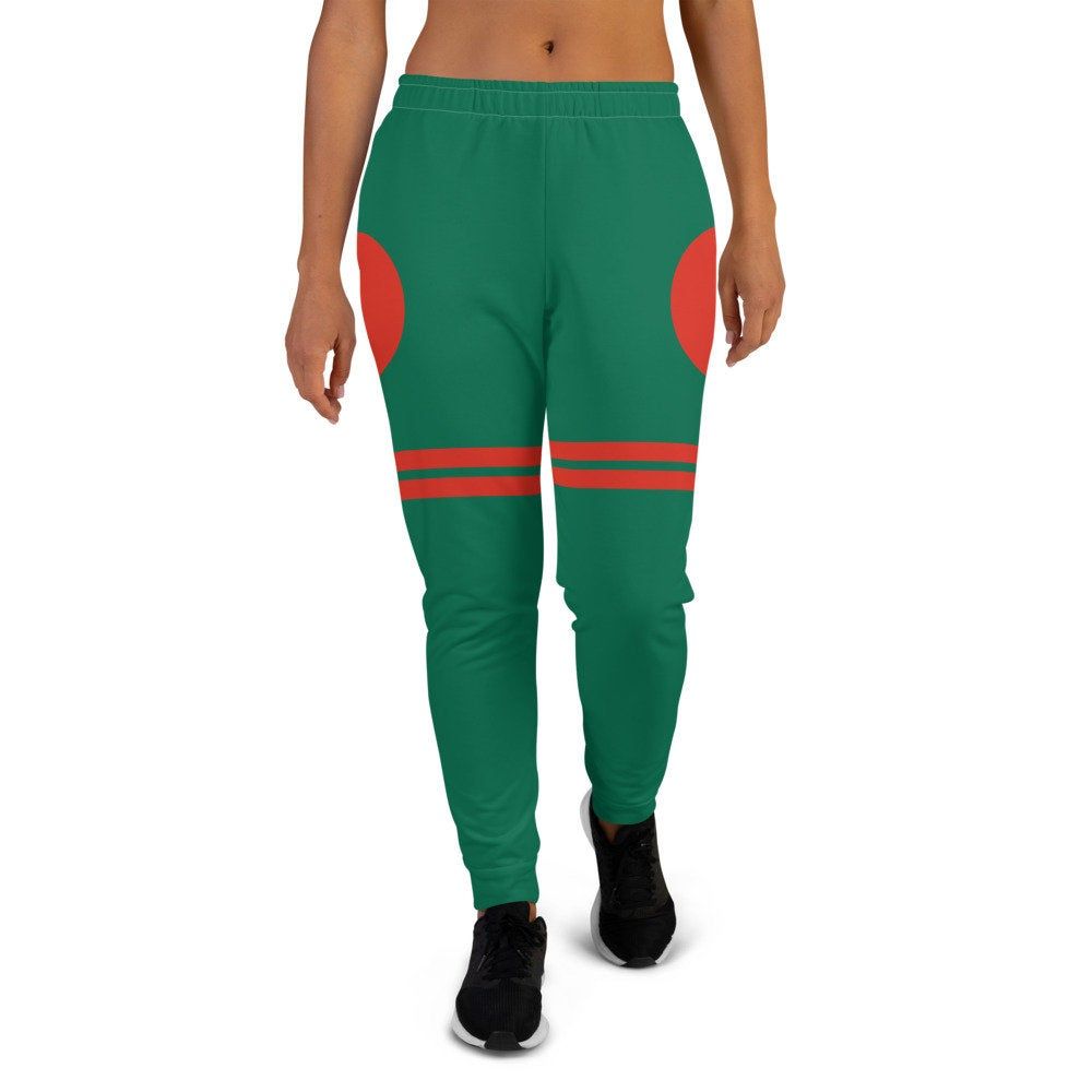 Green Jogger Sweatpants inspired by the flag of Bangladesh by Volleybragswag