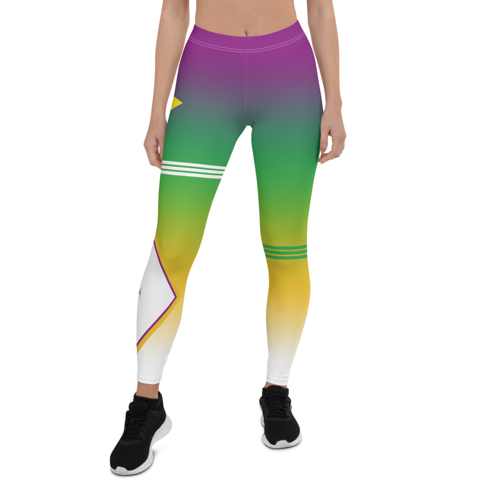 Volleybragswag Brazilian Volleyball Libero Flag Word Art Design is featured on volleyball tights that honor Brazilian liberos with all over purple, green, yellow white gradient print