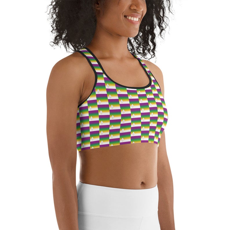These gorgeous sports bras with colors inspired by the Brazilian flag are made from moisture-wicking material that stays dry during low and medium intensity workouts.