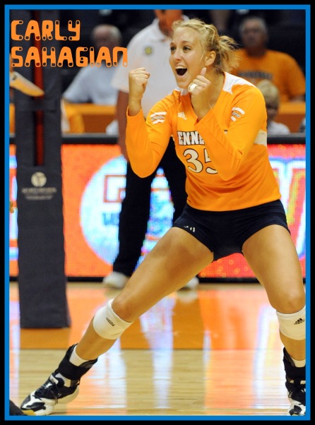 University of Tennessee, Knoxville volleyball hitter Carly Sahagian answers my spikers volleyball questions. photo courtesy of UT Media Relations