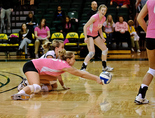 The "chester" and the "facial" are two volleyball slang words that describe how to legally dig a ball by using your face or your chest instead of your hands.