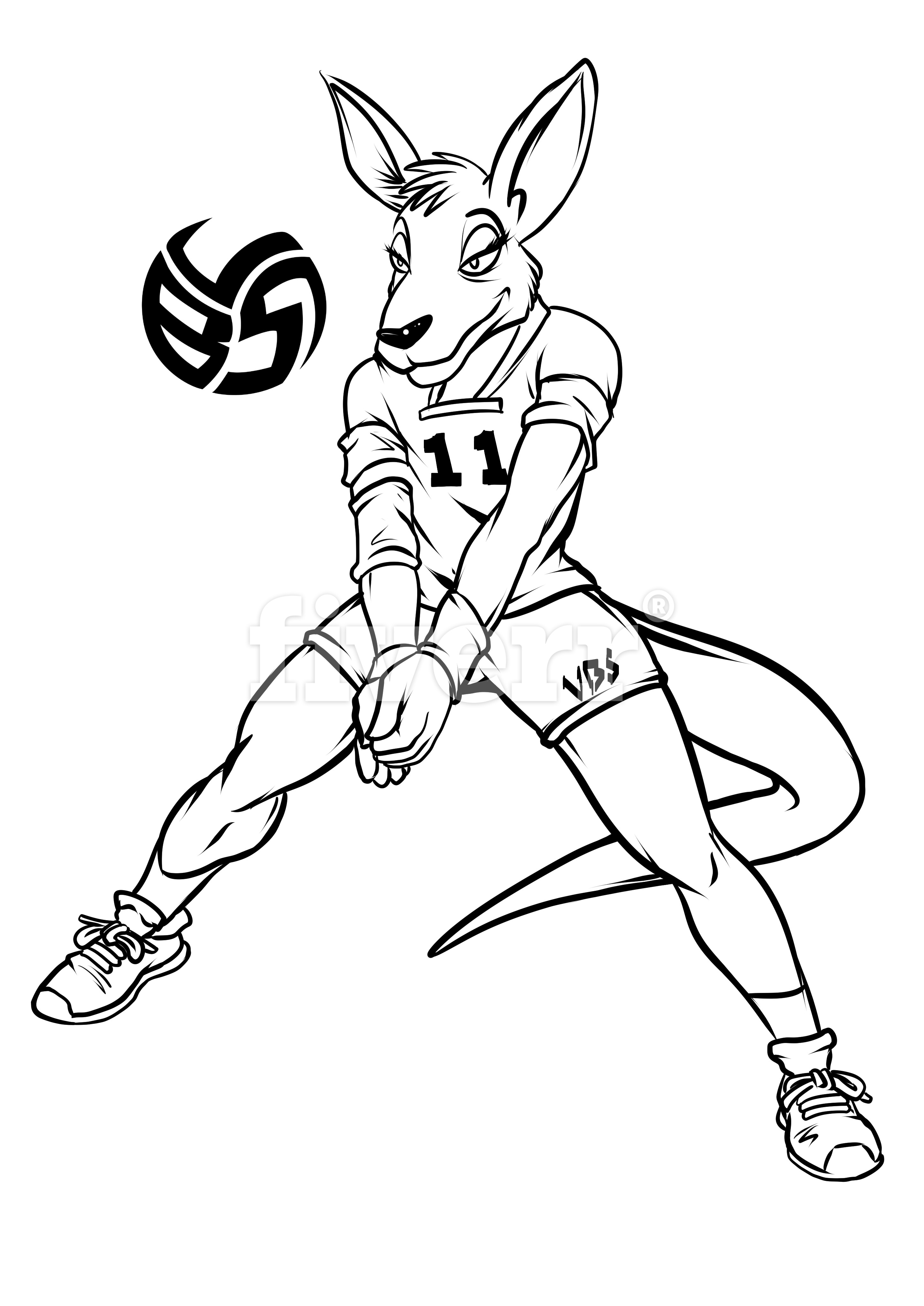 Volleybragswag Kangaroo Coloring Pages