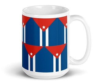 Country Flag Inspired
Volleyball Mugs Make Great Gift Ideas (Volleyall Mug Designs inspired by the Cuban flag)