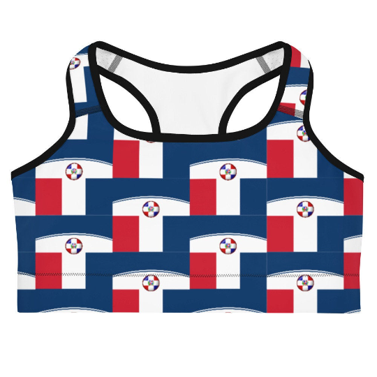 The designs for our Dominican Republic flag inspired sports bra and shorts sets come in amazing patterns and trendy designs which make for really cute volleyball outfits.