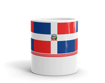 Gifts for volleyball players - Mugs inspired by the Dominican Republic flag by Volleybragswag. Click to shop now!