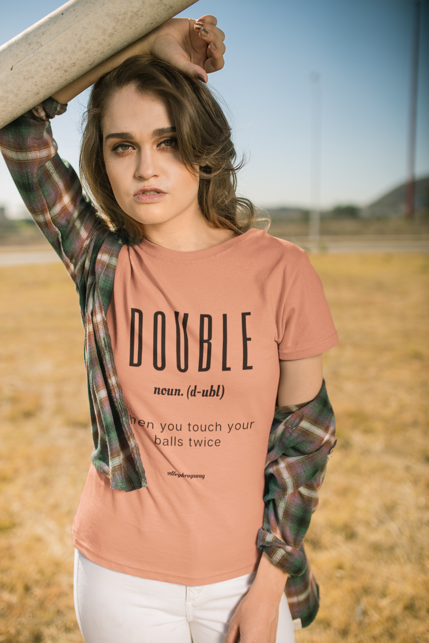 DOUBLE (noun) When You Touch Your Balls Twice volleyball shirt. April Chapple, Launches a Hilarious Volleyball T-shirt Line With Fun Tongue-in-Cheek Designs sure to make players and enthusiasts laugh.