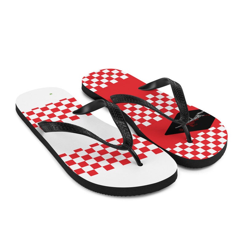 Flag of Poland Inspired White and Red Flip Flops by Volleybragswag available now in my ETSY shop!