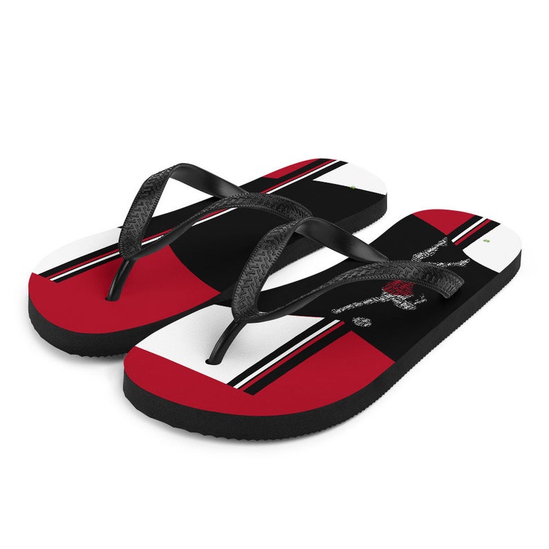 Flag of Japan Inspired Red, White and Black Flip Flops by Volleybragswag available now in my ETSY shop!