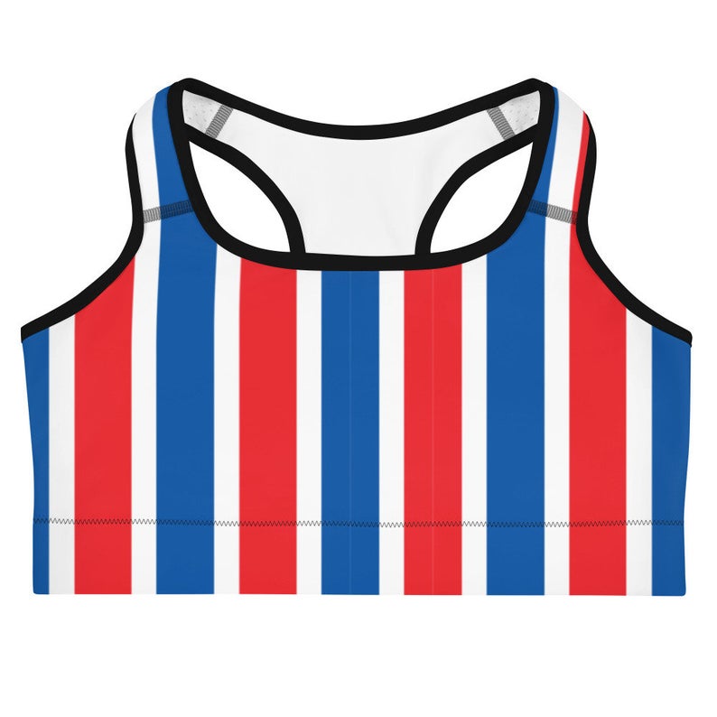 Combine Volleybragswag apparel pieces to create a cute sports bra outfit as one of your workout clothes options or to wear out with teammates for team dinner. Shop France flag inspired sport bras!
