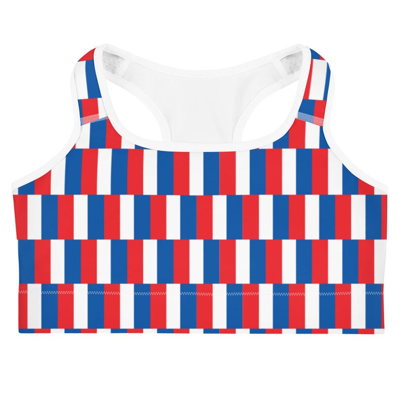 The designs for our France flag inspired sports bra and shorts sets come in amazing patterns and trendy designs which make for really cute volleyball outfits.
