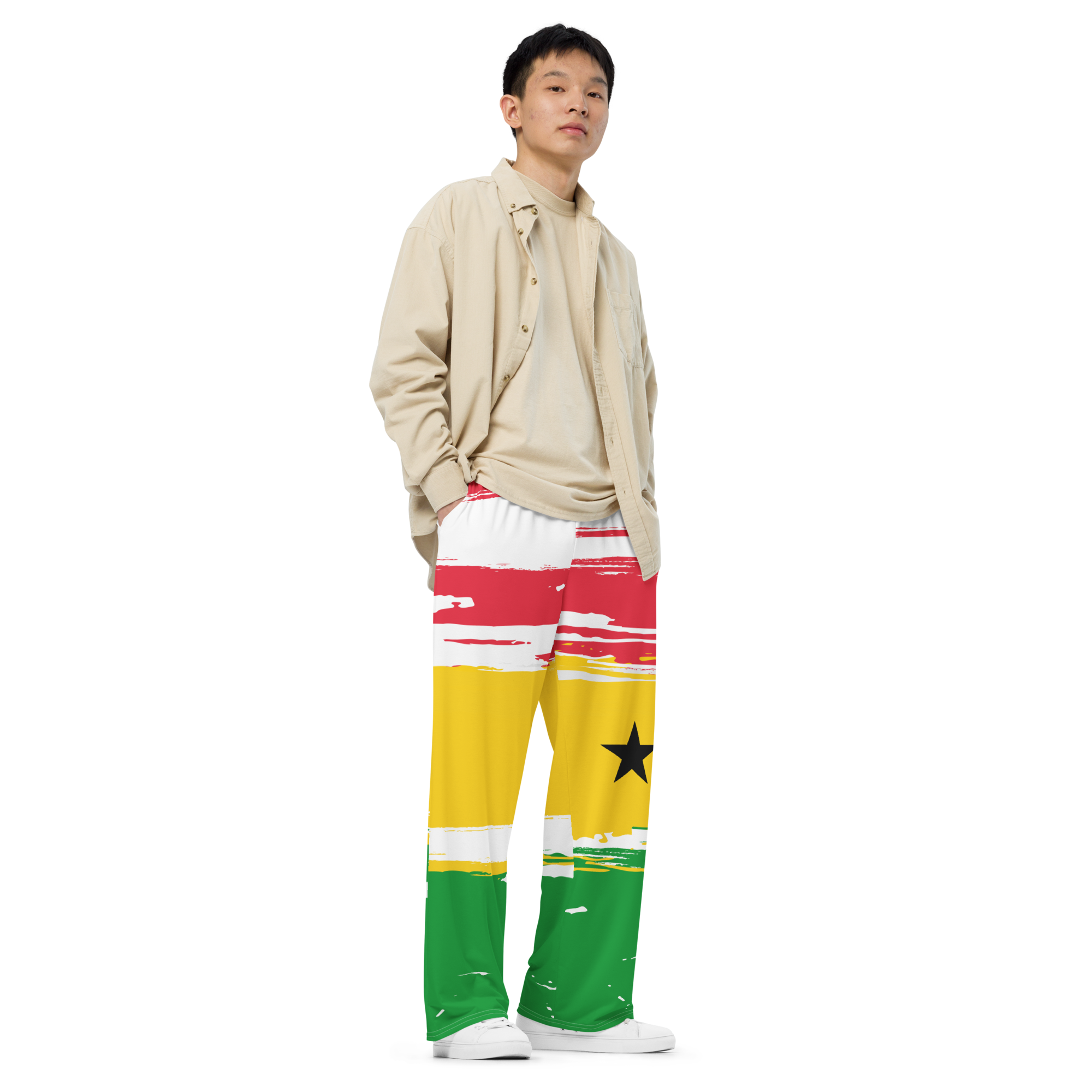 New 2023 arrivals! My colorful Ghana flag inspired unisex wide leg workout pants by Volleybragswag are the cutest workout clothes for volleyball players now sold on ETSY!