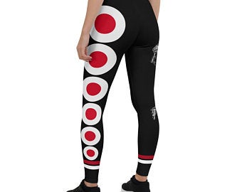 Leggings - Create A Cute Beach Volleyball Outfit With Japan Flag Inspired Designs by Volleybragswag