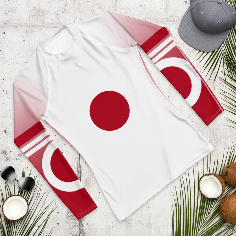 Rash guard women - Create A Cute Beach Volleyball Outfit With Japan Flag Inspired Designs by Volleybragswag