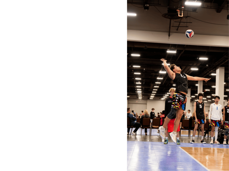 This overhand jump serve style can send the ball to the opponent's court much faster and is a commonly used serve in competitive high school, club, college and professional volleyball.