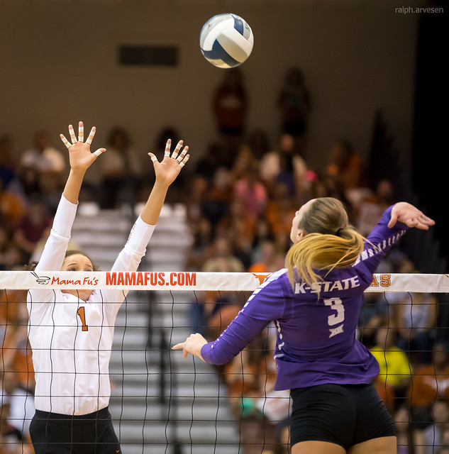 A Beginners Guide To Volleyball Blocking A Step By Step Block Tutorial 

Time your block so you jump and penetrate the net with your arms just before the hitter contacts/spikes the ball  (R. Arvesen)