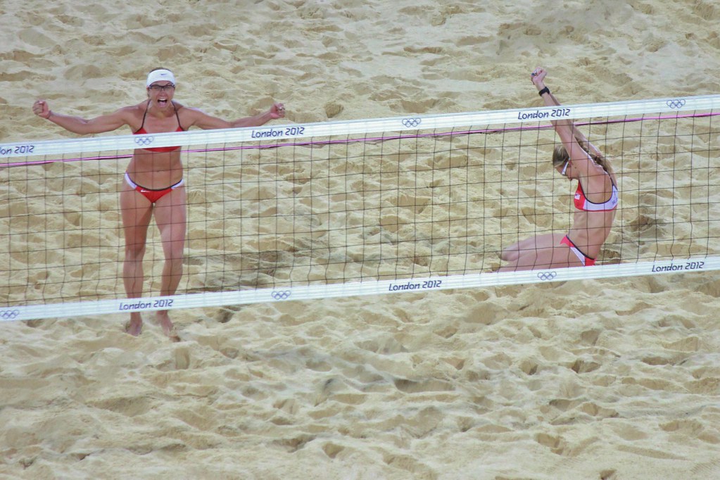 The minute Kerri Walsh and Misty May Treanor win gold. "Gold reaction" by Louis Crusoe