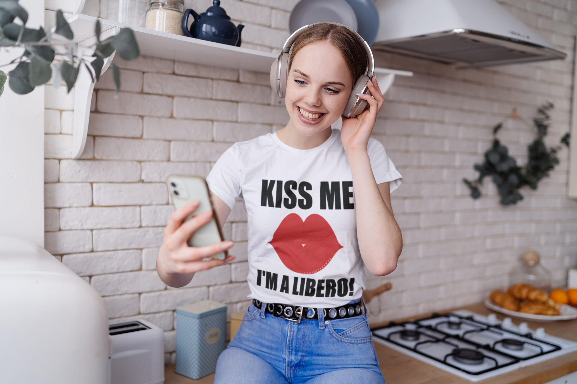 Kiss Me Im a Libero. Buy these cute volleyball libero shirts with quotes about playing volleyball which make cool gifts for players and are available in my ETSY shop!