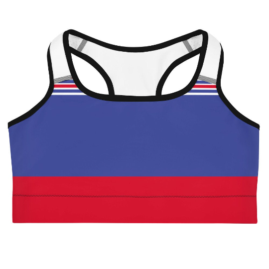 South Korea Flag Inspired                                        Sports Bra and Shorts Outfits