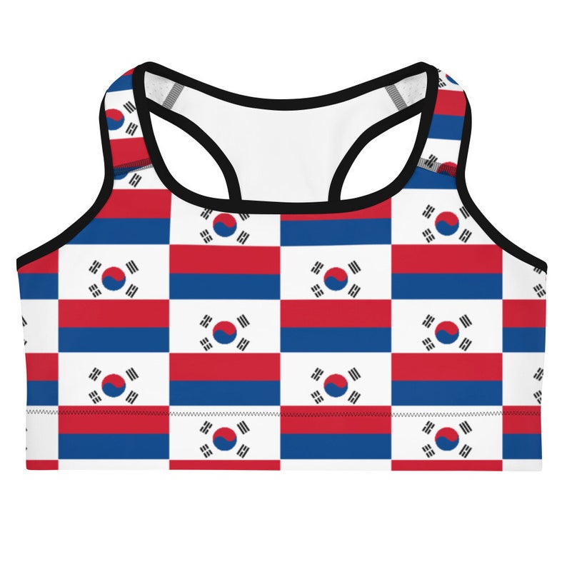 The designs for our South Korea flag inspired sports bra and shorts sets come in amazing patterns and trendy designs which make for really cute volleyball outfits.