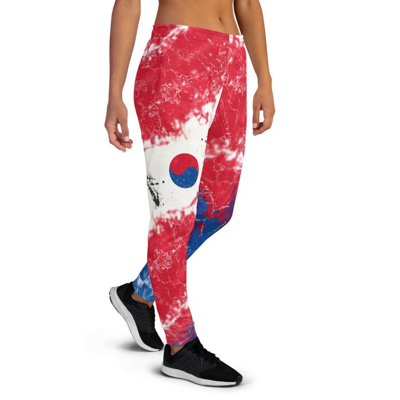 Volleybragswag Has Women's Sweatpants with Pockets That're Tie Dye Jogger Pants Inspired by the Korean Flag