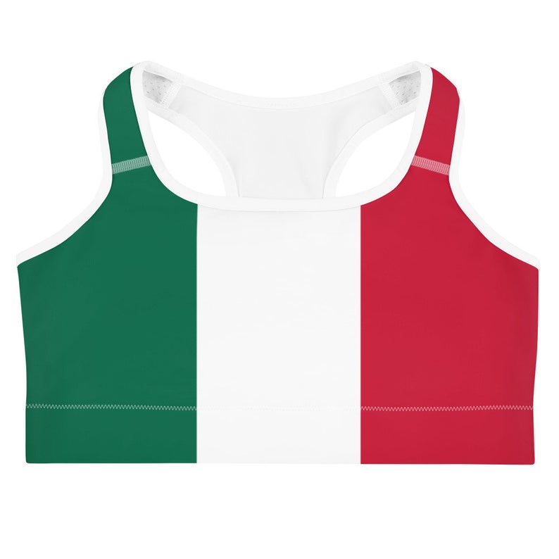 The designs for our Mexico flag inspired sports bra and shorts sets come in amazing patterns and trendy designs which make for really cute volleyball outfits.