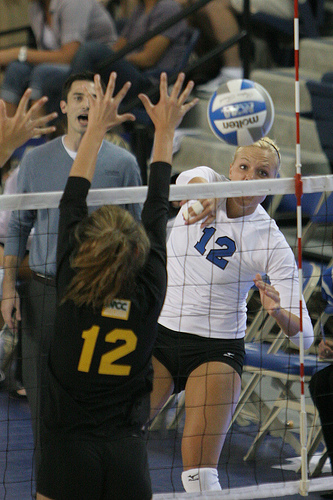 Court Volleyball Positions - Left sides are called "cannons" because their offensive position is the furthest away from the setter, but they are often the hardest hitters on the team who score the most.