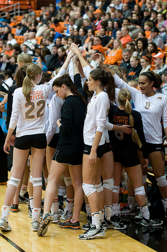 The Pac 12 conference Oregon State volleyball team