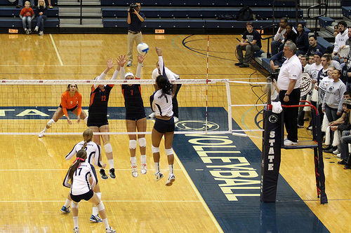 Penn State Right Side Hitter vs Illinois Illini Double Block Photo by Richard Yuan